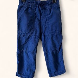 2T Boy Gymboree Jogger Pants Straight Leg Royal Blue Cotton Twill Fleece Lined